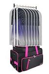 Heendzoo Dance Bag With Garment Rack,Dance Costumes Rolling Garment Bags For Travel,Garment Duffle Bag For Dance Competition, Wheeled Drop-Bottom Upright Luggage Closet Suitcase (23inch-Pro-Pink)