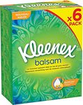 Kleenex Balsam 3 Ply Facial Tissues Superior Soothing Balm Care, 384 Count, Pack of 6, COST270680(Packaging May Vary)