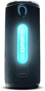 JBL Grip, Bold JBL Pro Sound, Up to 14 Hours of Playtime, Ambient Light, Waterproof, dustproof, and Drop-Proof, Recycled Plastic and Fabric, Plus FSC Certified Paper Packaging, Black