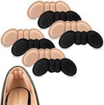 Riootlnm Heel Pads for Shoes Too Big, Shoe Inserts for Loose Shoes, Heel Grips Protectors for Blisters Pain, Filler Make Shoes Fit Tighter, Rubbing, Prevent Slip for Women Men (4PairsRosyBrownBlack)