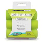 Axus Decor Wood Finish Roller Sleeve – 4 Inch/100mm, Pack of 3 - Mini Roller Sleeves, High Quality Foam, for Professional & DIY Projects, Compatible with Solvent & Water Based Paints, Lime