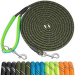 XiaZ 15FT 30FT 50FT Training Leash for Dogs, Nylon Rope Dog Leash with 2 Swivel Hooks and Comfortable Padded Handle, Puppy Leash Lead for Small Medium Large Dogs Training, Playing, Camping,Backyard