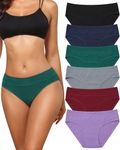 Oegho 6 Pack Womens Cotton Hipster Underwear Soft Breathable Cheeky Panties Plus Size S-XXL