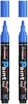 Overseas Blue Paint Pens Paint Markers - Permanent Acrylic Markers 2 Pack, Water Based, Quick Dry, Waterproof Paint Marker Pen for Rock, Wood, Plastic, Metal, Canvas, Glass, Fabric, Mugs. Medium Tip