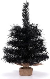 Osfvn Small Christmas Tree 18Inches Artificial Black Mini Xmas Pine Trees Decorations Tabletop Centerpiece Mantel Home Decor