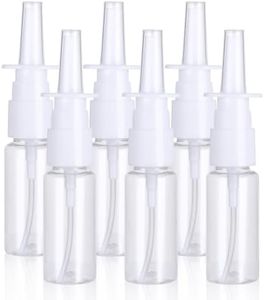 simarro 6Pcs Empty Nasal Spray Bottles, 20 ml Nasal Spray Bottles PET Refillable Atomiser Spray Bottle Reusable Empty Nasal Spray Bottle for Perfume, Essential Oils, Saline Solution