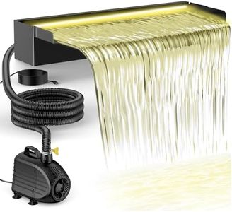 NFESOLAR Pond Waterfall Spillway Kit, Includes 23.6" W Stainless Pond Waterfall Box, 1200 GPH Water Pump, 10FT Corrugated Tubing for Outdoor Ponds Pool Streams up to 3000 Gallons N4611