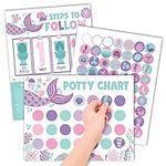 Mermaid Potty Training Chart For Toddler Girls - Potty Training Sticker Chart For Girls Potty, Potty Chart For Girls With Sticker, Sticker Chart For Kids Potty Training Reward Chart, Kids Reward Chart