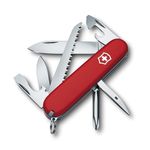 Victorinox Hiker Swiss Army Knife, Medium, Multi Tool, 13 Functions, Blade, Wood Saw, Red