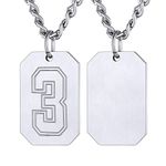 U7 Dog Tags Men Jersey Number Chain Baseball Pendant Necklace Inspiration Gift For Soccer Player