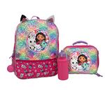 AI ACCESSORY INNOVATIONS Gabby’s Doll House 4 Piece Backpack Set, Flip Sequin 16" School Bag for Girls with Front Zip Pocket, Pink