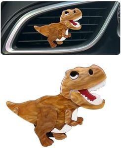 ORIESSE Dinosaur Car Accessories,Cute Cartoon Car Air Freshener Vent Clip,Funny Dashboard Decor for Women Teens,Refillable Aroma Diffuser with T-Rex Design