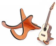 Eidoct Portable Wooden Ukelele Stand Holder, Portable Wood Ukulele Stand for Small Guitar, Violin, Banjo, Mandolin