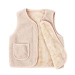 Naiyafly Toddler Girls Winter Waistcoat Boys Solid Lightweight Warm Fleece Waistcoat Jacket