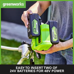 Greenworks 48V Cordless Brushcutter & Grass Trimmer – 38cm, Bike Handle, 2x24V Batteries