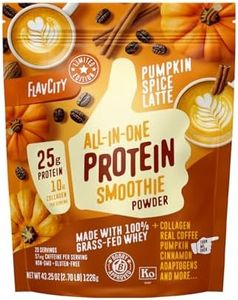 FlavCity Grass Fed Whey Protein Powder - Pumpkin Spice Latte - 25g Protein & 57mg of Caffeine - Made with Real Pumpkin & Organic Coconut Milk - Gluten Free & No Added Sugars (20 Servings)