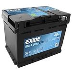 12V 60Ah 640CCA Exide EL600 Stop Start EFB Car Battery - 3 Years Warranty