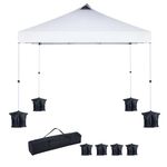 CDEN Gazebos Pop Up Canopy Tent, 10x10 Sun Shelter & Party Shade, UPF 50+ Portable Event Tent with Roller Carry Bag, Sturdy Steel Frame for Outdoor, Pool, Garden (No Sidewalls)