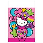 American Greetings Adorable Hello Kitty Rainbow® Plastic Table Cover Birthday Party Tableware Decoration (1 Piece), Pink, 54" x 96".