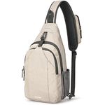 G4Free Sling Bag RFID Blocking Sling Backpack Crossbody Chest Bag Daypack for Hiking Travel(Off White)