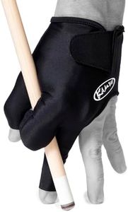 Kamui Billiard Glove Black – Pool Cue Glove for Left or Right Hand, Quick-Dry Fabric, Anti-Slip Palm, Open Fingers, Short Cuff (X-Large, for Left Hand (Right-Handed Players))