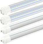 JESLED 360 Degree T8 T10 T12 5ft 36w R17D/HO Base, led Outdoor Tubes for Double Sided Signs 6000K Cool White Clear Cover (4-Pack)