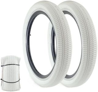 BALINGE 16 Bike tire 2 Pack 16 x 2.125 Bike tire 16 in Bike tire 16” Bike tire Folding Replacement Tires Fits Most Kids Bikes,BMX Tires 16 inch,White - 2 Tires