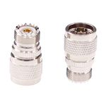 RFaha 2pcs N Male to UHF Female SO-239 SO239 RF Coax Adapter N to UHF Coaxial Connector for GMRS Base Antenna Repeater Analyzer(F38-2)