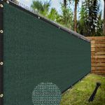 Privacy Screen Fence 6x50ft, Shade Cover Fencing Decking Patio Fence Heavy Duty Commercial Windscreen Fence with 80 Ties for Backyard, Balcony, Garden, Industry, 90% UV-Protaction, Dark Green