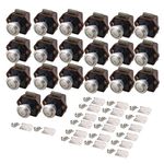 BQLZR 20mm Opening Hole Brown Push Button Keyless Lock Latch Cupboard Caravan Lock for RV Drawer Door Thickness 15-27mm Pack of 20