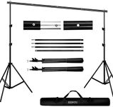 Backdrop Stand Kit, BDDFOTO 6.5x10ft/2x3m Photography Adjustable Background Stand System with Canvas Bag,Photography Studio Photo Video Backdrop Support System Kit(No Backdrop & Clamp Included)