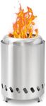 Portable Table Top Fire Pit, Smokeless Stainless Steel Firepit, Mini Outdoor Stove with Stand, Small Fire Pit for Camping, Outdoor & Patio - Wood Burning/Pellet Fueled