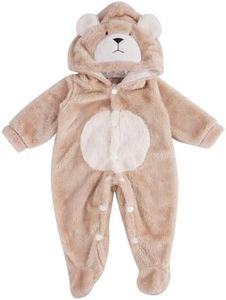 BABESIDE Reborn Baby Doll Clothes Set for 17-22 Inch Dolls Accessories, Cute Bear Baby Doll Clothes Onesie with Hat for Realistic Baby Dolls Girls & Boys, Khaki