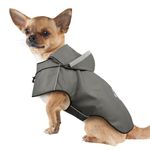 Dog Rain Jackets for Medium Dogs Poncho Waterproof Raincoat, Lightweight Hood Doggie Rainwear, Reflective Dog Rain Coats Hooded Dog Rain Suit with Adjustable Drawstring/Reflective Strip/Leash Hole