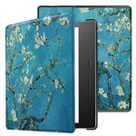 T Tersely Slimshell Case Cover For All-New Kindle Oasis(10Th Generation,2019 Release And 9Th Generation,2017 Release),Smart Cover With Auto Sleep/Wake For Amazon Kindle Oasis 7 Inch(Flowers),Blue