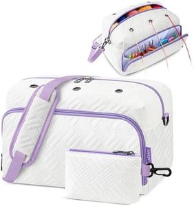 IBFUN Crochet Yarn Knitting Bag 2 Pcs Yarn Storage Organizer Crocheting Bags for Beginners with Shoulder Strap for Knit Accessories Needles Hooks