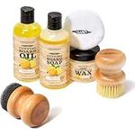 CLARK'S Complete Cutting Board Care Kit - Cutting Board Oil and Wax - Soap - Clark Cutting Board Wax Finish (6oz) - Applicator - Scrub Brush - Finishing Pad - Scented with Orange and Lemon