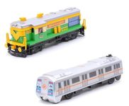 Indian Diesel Locomotive Train Toy and City Metro Train Toy Combo | Indian Railways Toys Set for Kids | Interactive and Educational (Color May Vary)