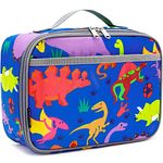 FlowFly Kids Lunch Box Insulated Soft Bag Mini Cooler Back to School Thermal Meal Tote Kit for Girls, Boys, Dinasour