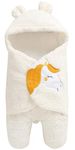 BRANDONN Flannel New Born Hooded Supersoft Swaddle Wrapper Cum Baby Blanket For Babies(White, 0-6 Months)