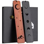 Bookmark, Bookmarks for Men, Handmade Wooden Bookmarks, Homemars Moon Design Wood Book Marks 2 Pieces, Graduation Gifts, Teacher Gifts, Retirement Gifts, Mother's Day Gifts, Christmas, Valentines Day