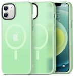 Mootobo Strong Magnetic Case for iPhone 12/12 Pro - Compatible with MagSafe Accessories, Military-Grade Protection, Slim Design with Smooth Matte Back and Anti-Slip Edges - 6.1 Inch, Apple Green