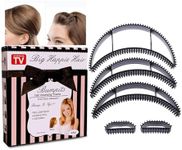 LZEDIRA 5Pcs Bump It Set Black Styling Coiler for Volume Hair Accessory Bumps Fluffy Hairdressing Tools for Women and Girls