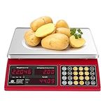 Bromech 66lb Digital Price Computing Scale, Rechargeable Commercial Weight Scale for Food Meat Produce, with Dual Large Display, Give Change Function and 5 Direct Plus Included, Not for Trade