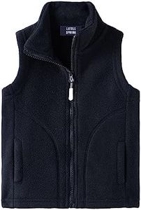 LittleSpring Toddler Boys Girls Polar Fleece Vest Zip Up Outerwear Black 2T