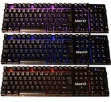 Metro Comet 3 Colour LED Backlit Keyboard USB Wired Mechanical Style and Feel Quiet Gaming