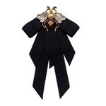 KESYOO Bee Bowknot Bow Tie Retro Rhinestone Bee Brooch Pin Crystal Bee Bow Brooch Pre- Tied Neck Tie Striped Bow Tie Shirt Dress Collar Suit Pin for Women Wedding Party Black