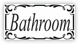 Bathroom Door Sign Self Adhesive Vinyl Sticker, Decal Bath Room Door Sticker, Bathroom, WC