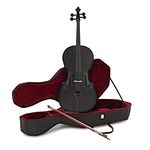 Gear4music Cello Outfit 4/4 Full Size with Bow & Case, Black