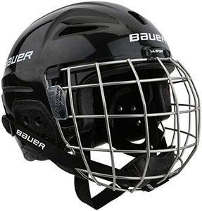 Bauer Hockey Lil Sport Hockey Helmet Combo with Face Mask Cage (Black)